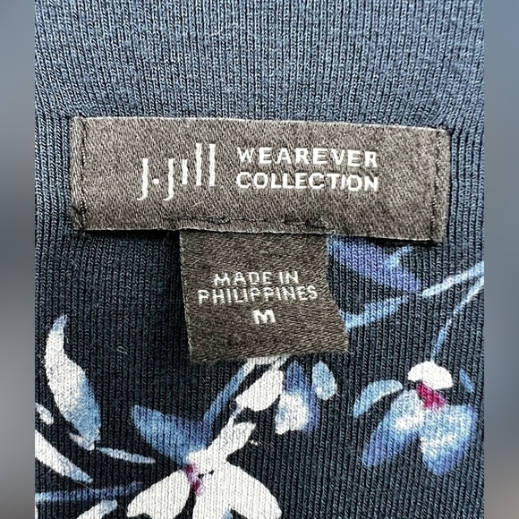 J. Jill Womens‎ Wearever Collection Floral Top 3/4 Sleeve Sz M Artsy Comfort - Picture 4 of 11